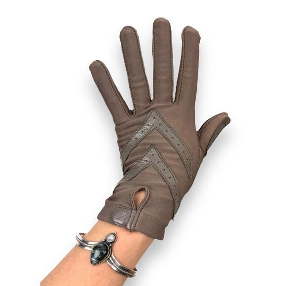 Vintage Accessories - 1970's ARIS ISOTONER taupe brown leather motorcycle gloves